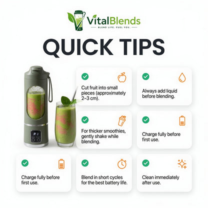 VitalBlends™ Portable Blender | USB Rechargeable Smoothie Maker